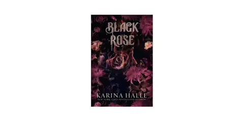 Okładka książki "Black Rose" wydawnictwa Black Rose. Mroczna róża w ogniu otoczona kwiatami i czaszkami.