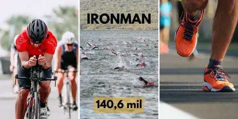 Triathlon co to? Kolarz, pływacy w wodzie i biegacz w pomarańczowych butach. Wyzwanie 140,6 mil.