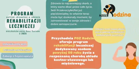 Program rehabilitacji leczniczej dla mieszkańców gminy Nowy Duninów. IPZP rehabilitacja co to znaczy? To inwestycja w zdrowie po 50. roku życia.