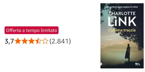 Copertina del libro "L'ultima traccia" di Charlotte Link, con valutazione 3,7 stelle. Un'ottima aggiunta alla tua collezione di libri di Charlotte Link in ordine cronologico.