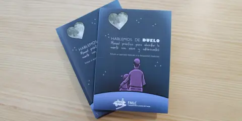 Manuales "Hablemos de Duelo" para abordar la muerte con niños, incluyendo un apartado sobre duelo en niños de 3 a 6 años.