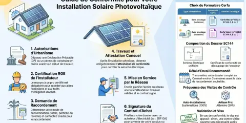 Guide pour l'installation solaire : étapes, documents et validation. Optimisez le rendement panneau solaire avec ce processus.
