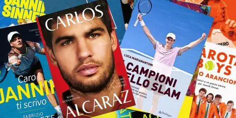 Libri sul tennis: copertine dedicate a Sinner, Alcaraz e altri campioni. Storie di passione e successo nel mondo del tennis.