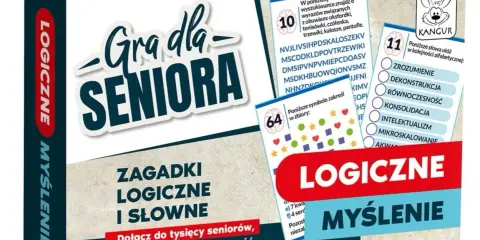 Gra dla Seniora: logiczne gry dla dorosłych, rozwijające myślenie i słownictwo. W zestawie zagadki, szyfry i zadania z symbolami.