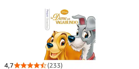 La Dama y el Vagabundo, dos perros de Disney, se miran tiernamente.