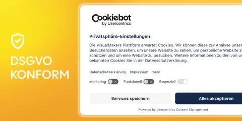 Cookiebot-Banner für DSGVO-konforme Einstellungen. Hier können Nutzer ihre Privatsphäre verwalten und Cookies akzeptieren.