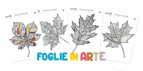 Foglie d'autore da colorare, con disegni intricati per stimolare la creatività autunnale.