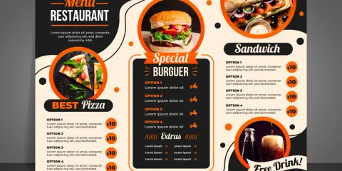 Menús de bares con hamburguesas, pizzas y sándwiches. ¡Descubre las opciones y disfruta de una bebida gratis!