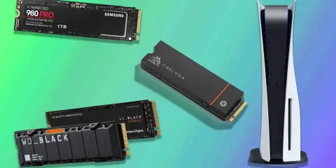 Une console PS5 avec plusieurs SSD M.2, dont un Samsung 980 PRO et des WD_BLACK SN850, prêts pour des jeux plus rapides.