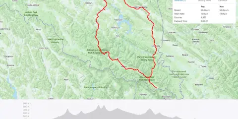 Trasa Google: wielka pętla bieszczadzka, 162 km przez Park Narodowy Bieszczadzki i krajobrazowe.