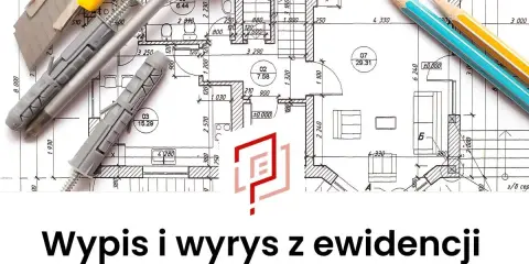 Wyrys z mapy ewidencyjnej z narzędziami budowlanymi i ołówkami. Dokumentacja techniczna.