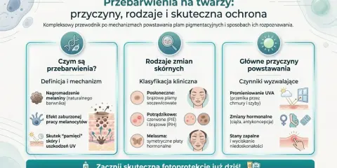 Przewodnik po przebarwieniach: czym są, co to melanina, rodzaje i przyczyny. Skuteczna ochrona SPF 50+.