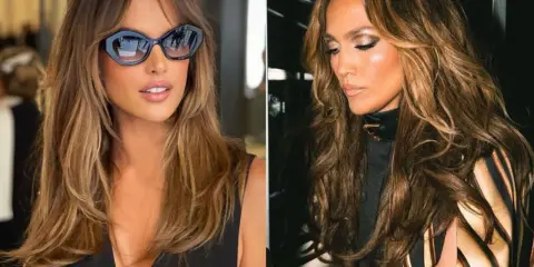 Capelli lunghi e mossi, con riflessi dorati che catturano la **summer light**. Due donne, due stili, un fascino radioso.