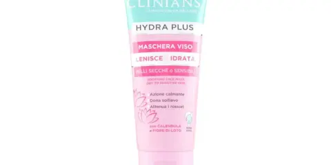 Maschera viso Clinian's Hydra Plus per pelli secche e sensibili, lenisce e idrata, ideale per l'ipersensibilità della pelle.