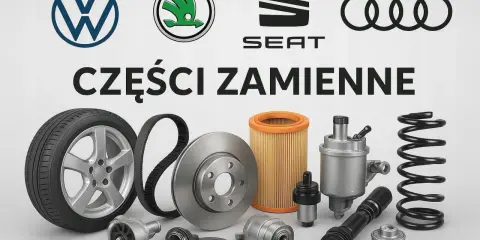 Części zamienne do aut marek VW, Skoda, Seat, Audi: koło, pasek, tarcza hamulcowa, filtry, amortyzatory.