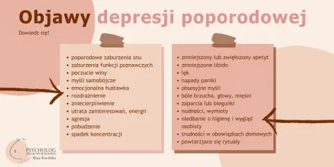 Objawy depresji poporodowej: zaburzenia snu, poczucie winy, lęk, napady paniki, trudności z koncentracją. Dowiedz się więcej.