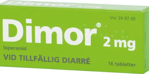 Dimor 2 mg loperamid för tillfällig diarré. Bra mat vid diarré är viktigt, men ibland behövs medicin.
