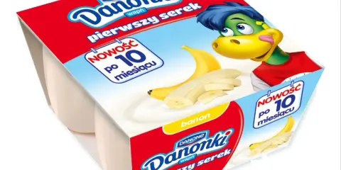 Danonki wapń pierwszy serek banan. Nowość po 10 miesiącu. Idealne dla maluchów od kiedy zaczynają przygodę z nowymi smakami.