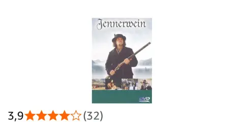 DVD-Cover "Jennerwein", ein Filmklassiker der bayerischen Heimatfilme. Ein Mann mit Gewehr und Hut vor nebliger Bergkulisse.