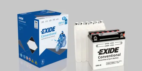 Akumulator motocyklowy EXIDE Conventional EB9-B 12V 9Ah, z elektrolitem w zestawie. Idealny, gdy akumulator nie przyjmuje prądu.