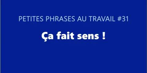 PETITES PHRASES AU TRAVAIL #31. Ça fait sens ! Une citation qui aide à comprendre et à faire sens dans le quotidien professionnel.