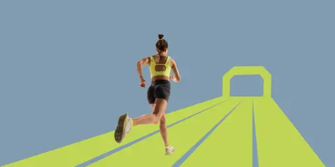 En kvinna springer mot en grön tunnel. Hur snabbt joggar man? Det beror på målet.