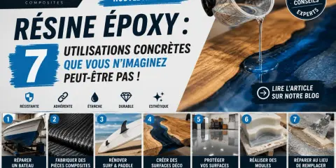 Découvrez 7 utilisations concrètes de la résine époxy, de la réparation de bateaux à la création de surfaces déco. Idéal pour les professionnels et particuliers.
