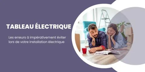 Un couple perplexe lit un guide sur le tableau électrique, le va et vient des idées pour leur installation.