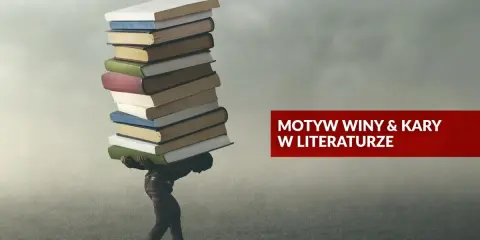 Człowiek dźwigający stos książek na plecach.
