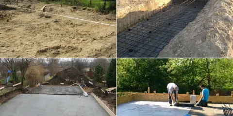 Budowa fundamentów krok po kroku: wykop, zbrojenie, betonowanie i izolacja.