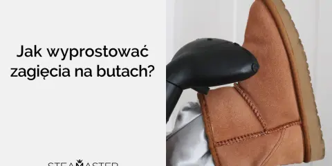 Jak usunąć zagięcia na butach? Para z urządzenia Steamaster wygładza zamszowy but.