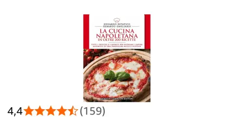 Copertina libro "La Cucina Napoletana" con pizza margherita. Un viaggio nel cibo Napoli, tra ricette e segreti.
