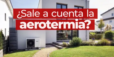 ¿Sale a cuenta la aerotermia? Una moderna casa con unidad exterior de aerotermia y jardín. Opiniones sobre eficiencia.