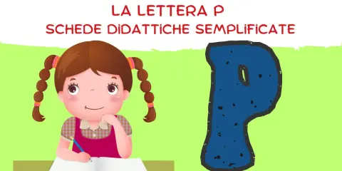 Bambina studia la lettera P, una consonante fondamentale per imparare parole come "pane" e "pappa".