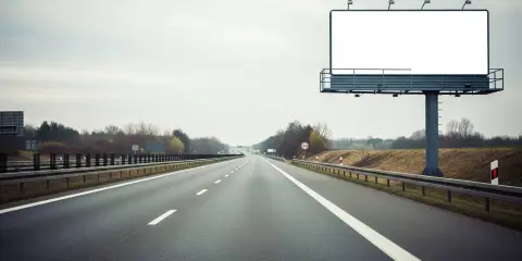 Pusta przestrzeń na billboardzie przy autostradzie zaprasza do kreatywności. Co to jest billboard? To miejsce na Twoją reklamę!