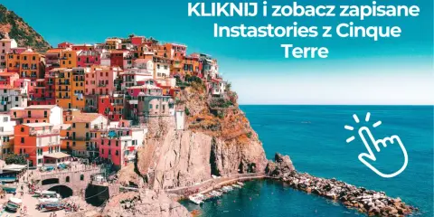 Kolorowe domy Cinque Terre, w tym La Spezia, wznoszą się na klifie nad turkusowym morzem. Kliknij, by zobaczyć Instastories!