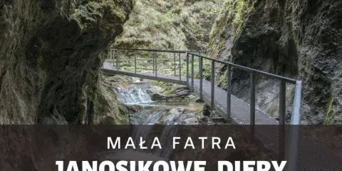 Metalowe kładki nad strumieniem w skalistym wąwozie Janosikowych Dziur w Małej Fatrze.