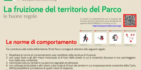 Regole per i sentieri del Monte Conero: non abbandonare rifiuti, non accendere fuochi, evita rumori inutili e segui sempre il sentiero.