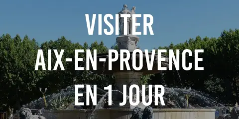Visiter Aix-en-Provence en 1 jour : une fontaine majestueuse et des arbres verdoyants, parfait pour découvrir la ville.