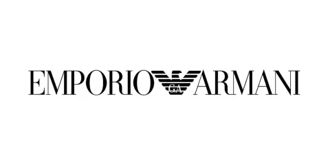Logo Emporio Armani z orłem i inicjałami GA.