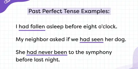 Przykłady Past Perfect: "I had fallen asleep", "we had seen", "She had never been". Użyj tej formy, by opisać przeszłe zdarzenia.