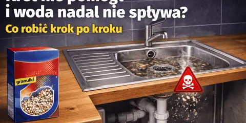 Zatkany zlew, woda stoi, a "kret" nie pomógł? Zobacz, co robić krok po kroku, by rozwiązać ten problem.