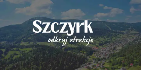 Widok na górskie miasteczko Szczyrk z lasami i polami. Odkryj szczyrk atrakcje i piękno Beskidów.