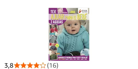 Revista "Ajuar para el bebé" con patrones para hacer sacos, suéteres y más prendas tejidas a dos agujas.