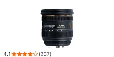 Obiettivo zoom Sigma 24-70mm 1:2.8 DG HSM, ideale per ritratti e paesaggi.