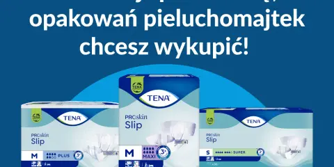Pieluchomajtki TENA PROskin Slip - informacja o refundacji dla osób ze znacznym stopniem niepełnosprawności. Wybierz rozmiar i ilość.