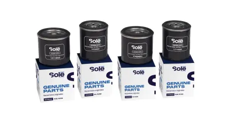 Quatre filtres à gasoil Sole Advance, présentés sur leurs boîtes respectives. Un tableau correspondance filtre à gasoil pour trouver la pièce exacte.