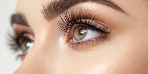 Un regard intense grâce à une pose de cils naturel. Les cils sont longs, épais et parfaitement courbés, sublimant la beauté naturelle de l'œil.