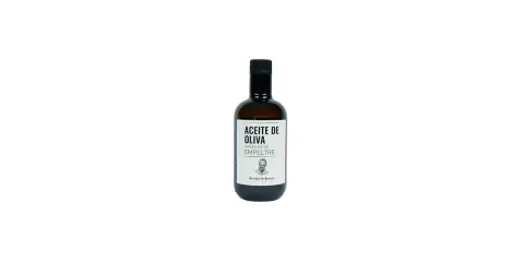 Botella de aceite de oliva virgen extra Empeltre de Bertín Osborne. Un tesoro líquido de Belchite.