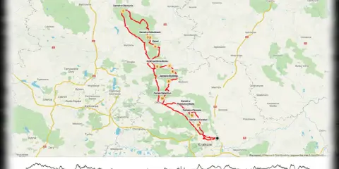 Trasa motocyklem po Szlaku Orlich Gniazd: od Zamku w Olsztynie przez Bobolice, Rabsztyn, Pieskową Skałę, Ojcowski Zamek aż do Krakowa.